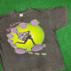 Vintage Joe Satriani Shirt Mens XL Black 1993 Time Machine Tour Concert 90s Tee
